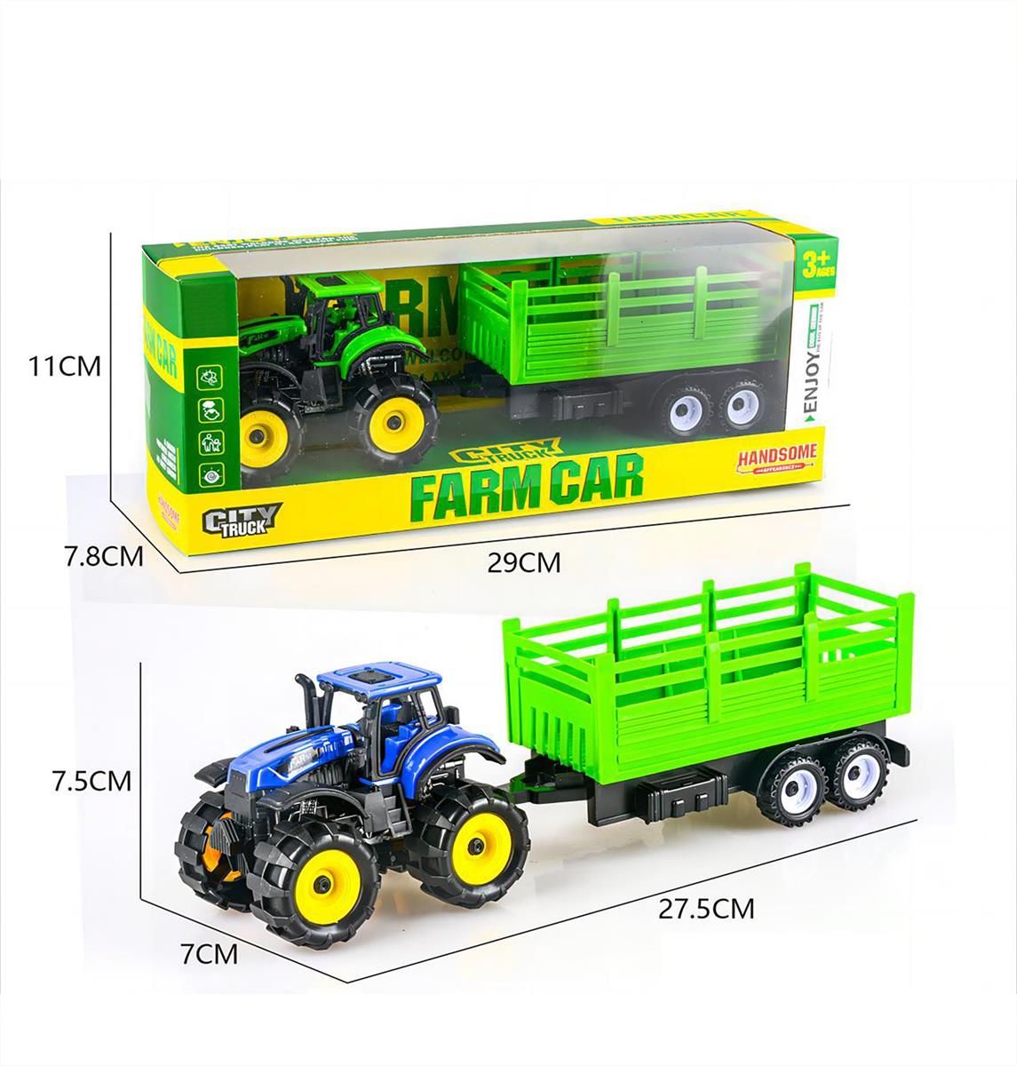 Friction Farm Tractor w/ trailer - Assorted