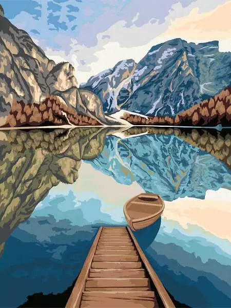 CreArt, Painting by Numbers Canvas - Lake Views