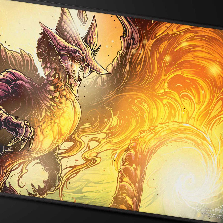 Tarkir Dragonstorm Betor, Kin to All Black Stitched Playmat for Magic: The Gathering