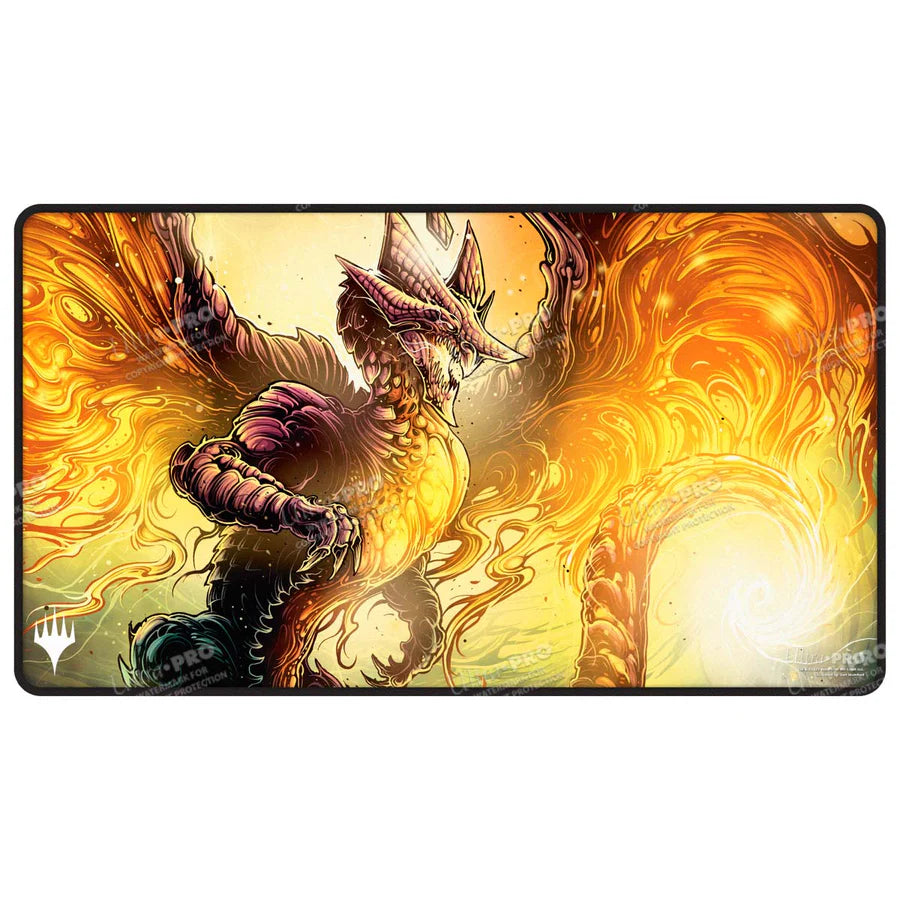 Tarkir Dragonstorm Betor, Kin to All Black Stitched Playmat for Magic: The Gathering