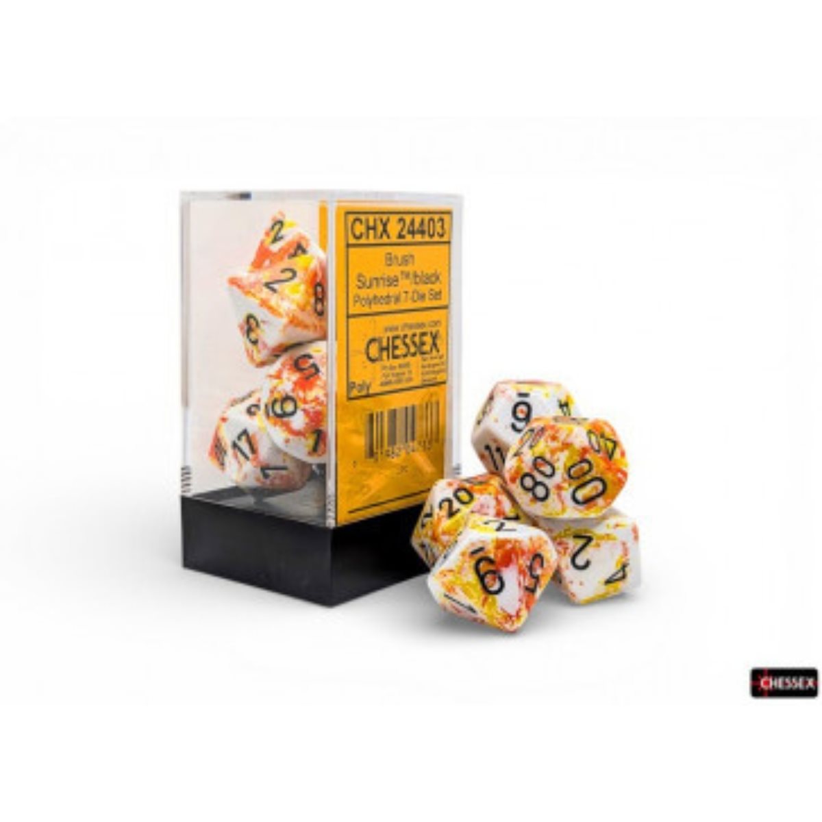 Dice: 7pc: Brush Dice: Polyhedral: Sunrise