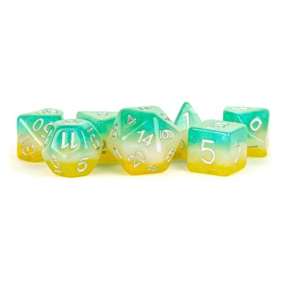 Dice: 7 pc: 16 mm: Resin: Layered Stardust Tropics