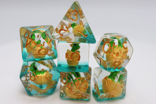 Green Dragon Hatchling RPG Dice Set