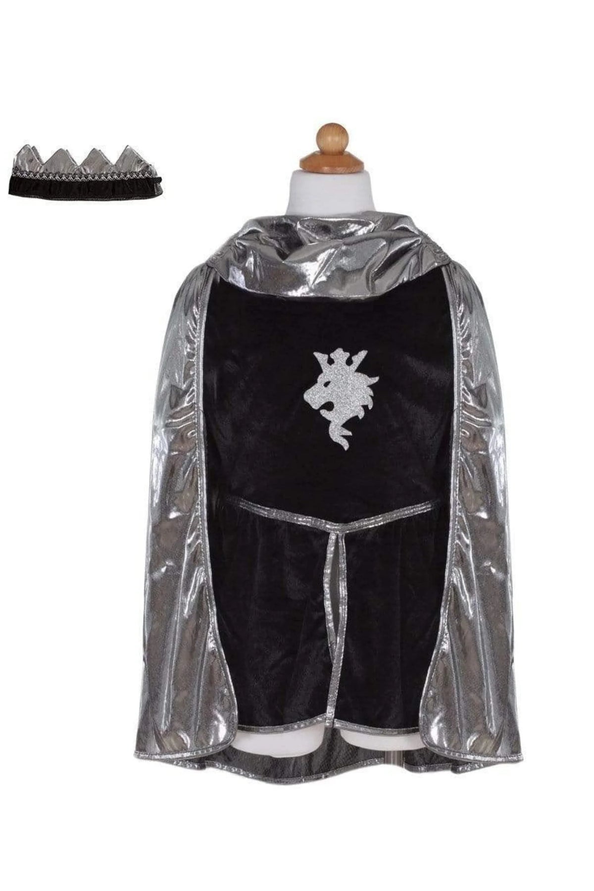 Silver Knight With Tunic, Cape, & Crown, Size 5-6 (Copy)