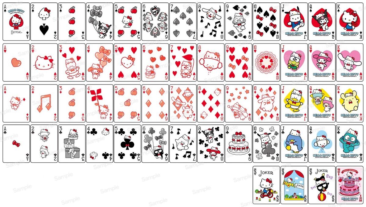 Bicycle Hello Kitty 50th Anniversary Playing Cards