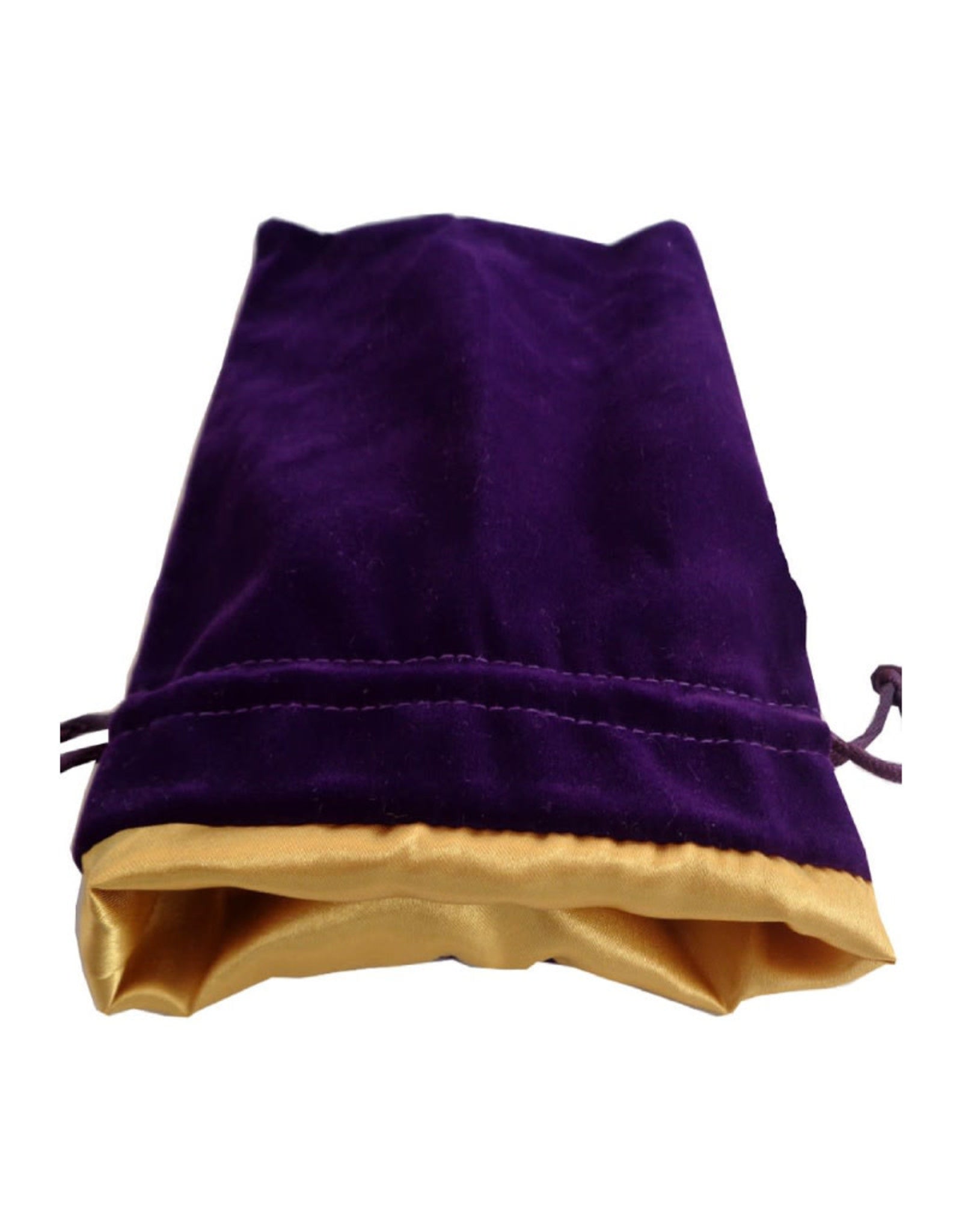 Purple Velvet Dice Bag with Gold Satin Lining