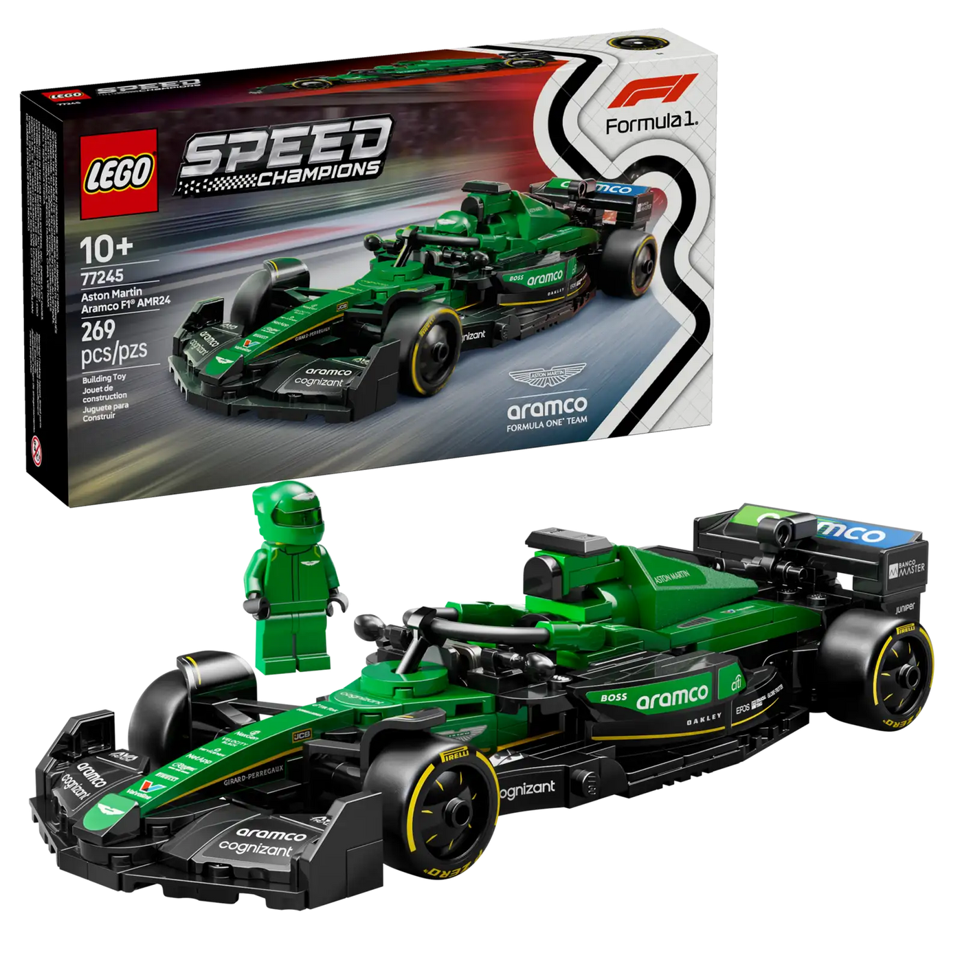 Lego Aston MArtin Aramco F1 AMR24 Race Car 77245