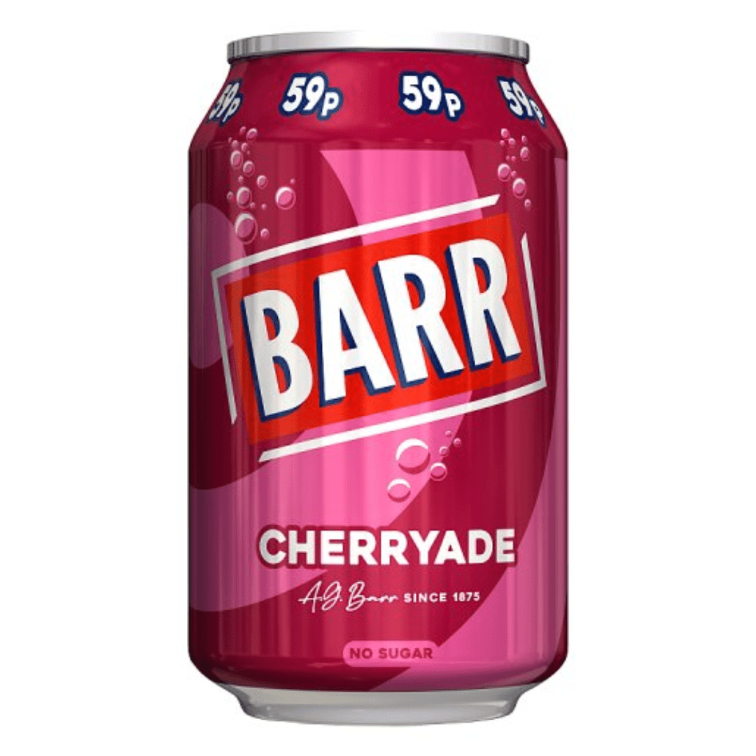 Barr Cherryade Soda Price Marked British 330mL