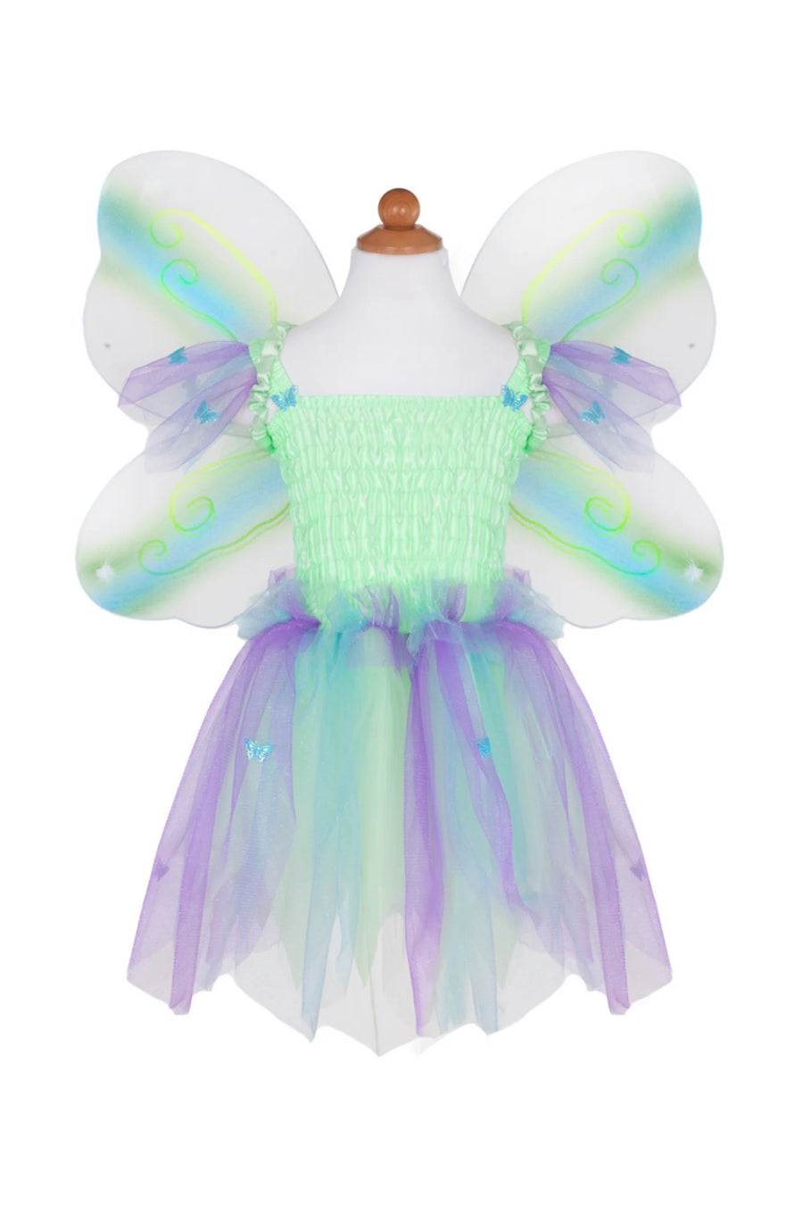 Butterfly Dress with Wings and Wand - Green size 5-6