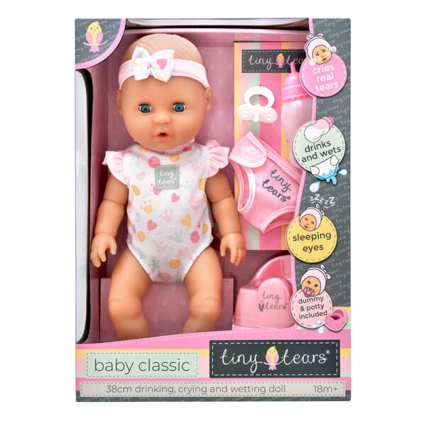 DRINK & WET BABY CLASSIC DOLL STYLE 01 – 38 CM – TINY TEARS