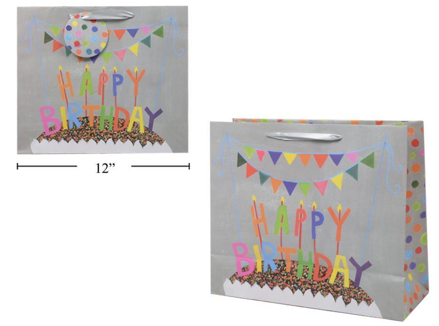 Happy Birthday Gift Bag - Cake  12"
