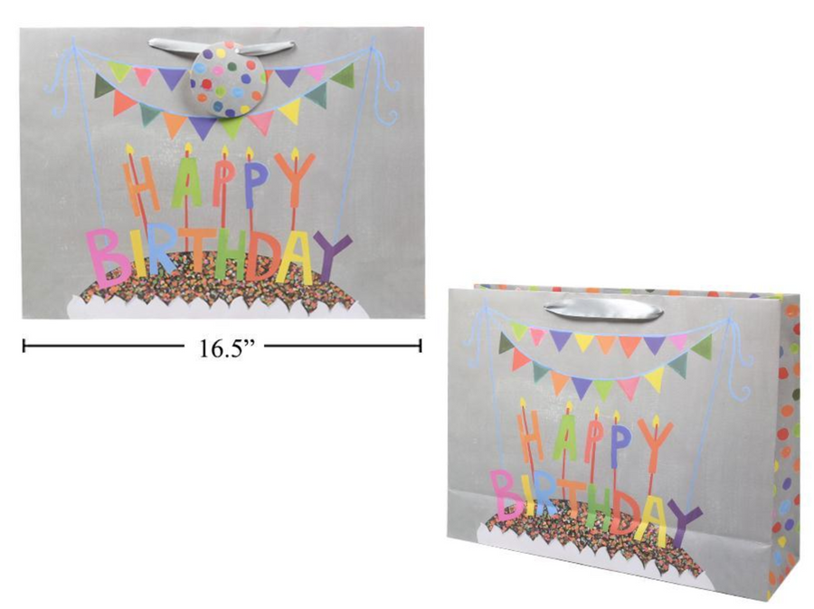 Happy Birthday Gift Bag - Cake  16"