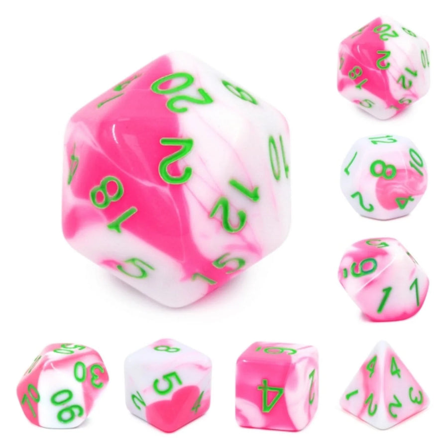 Pink Flamingo RPG Dice Set