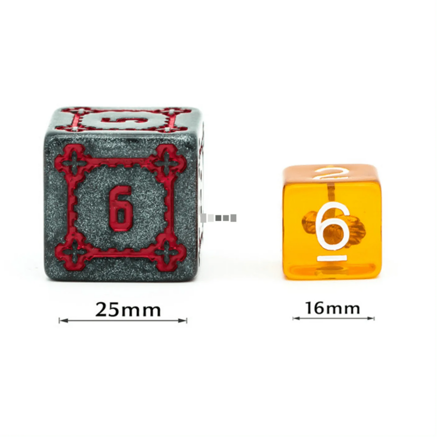 Huge Black Castle Dice Set - 25mm