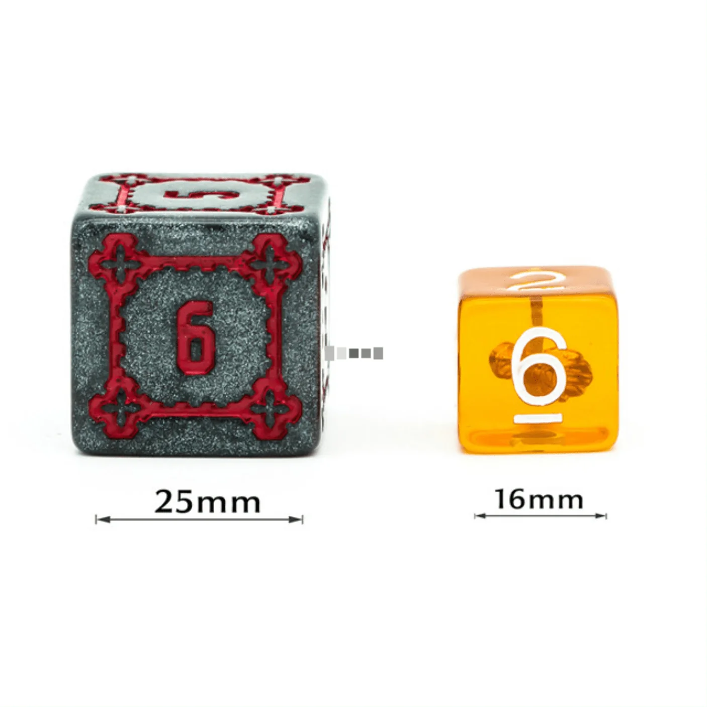 Huge Black Castle Dice Set - 25mm