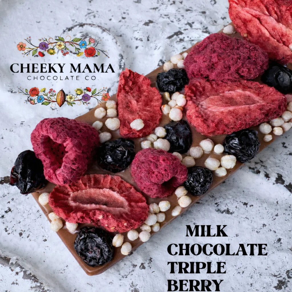 Artisanal Chocolate Bark:  Triple Berry - 55 gram bar