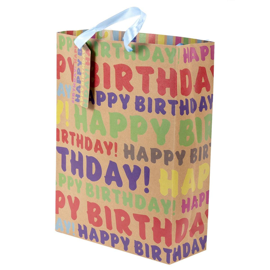 Paper T. Jumbo Gift Bag - Bday, Satin Ribbon