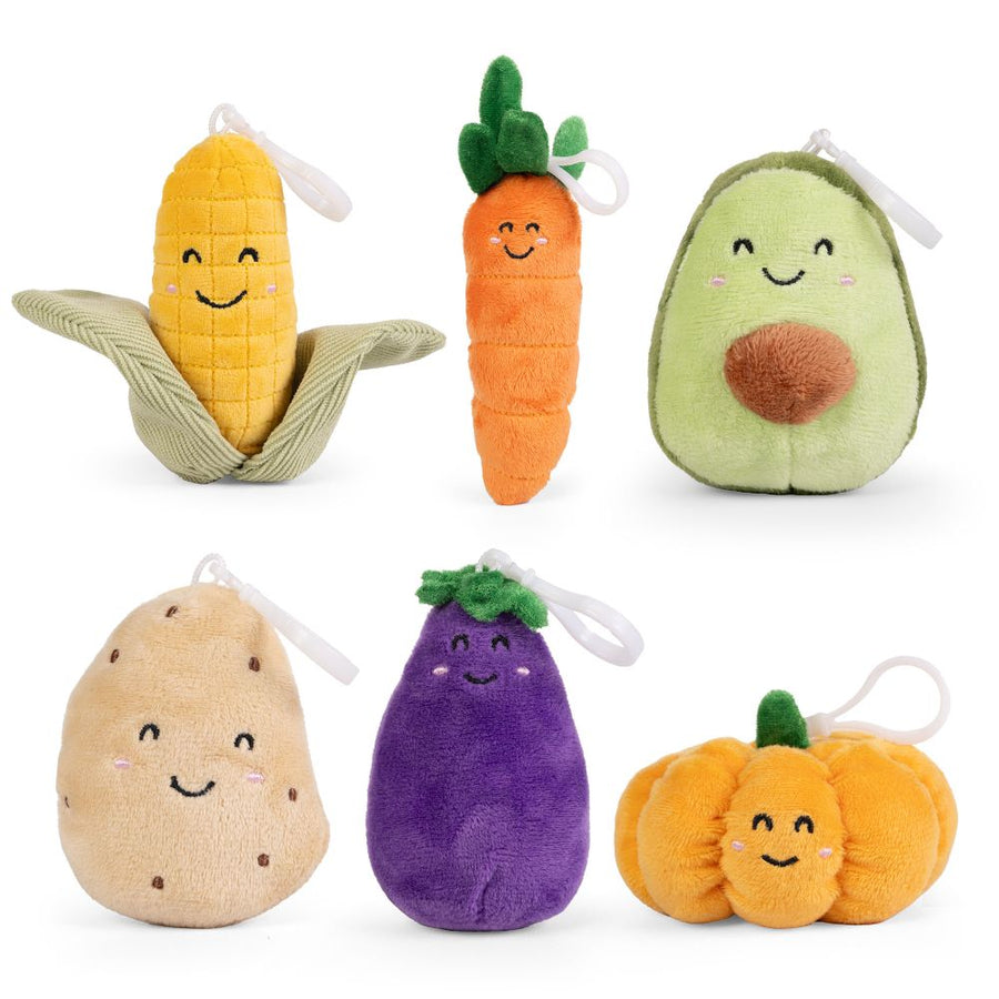 LITTLE Living Nature Clips Vegetable Plush Keyrings