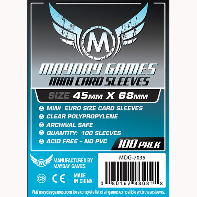Mayday Game Sleeves Mini Euro 45mm x 68mm