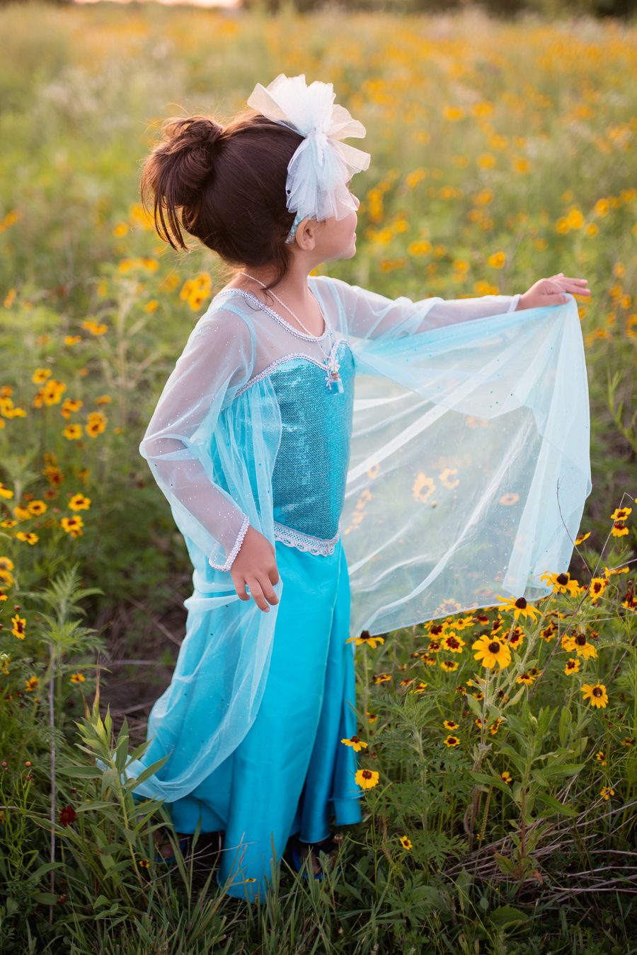 Ice Queen Dress with Cape (size 7-8)