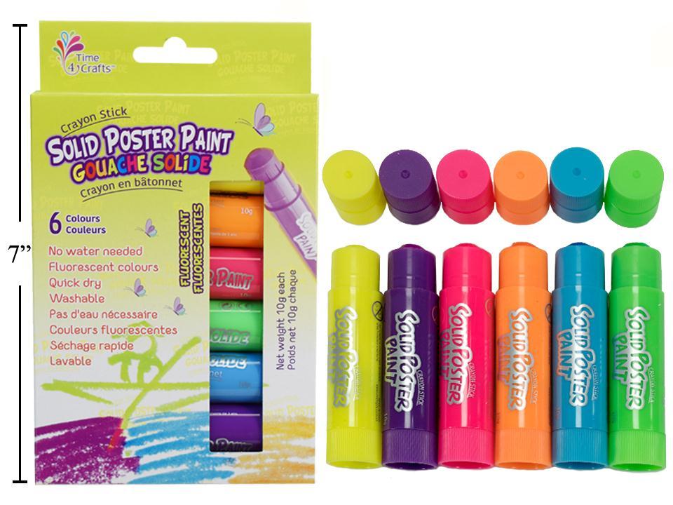 Solid Fluorescent Poster Paint - 6 Colours