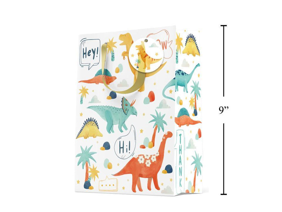 Paper T., Medium Gift Bag,  Cute Dinos, Matte,