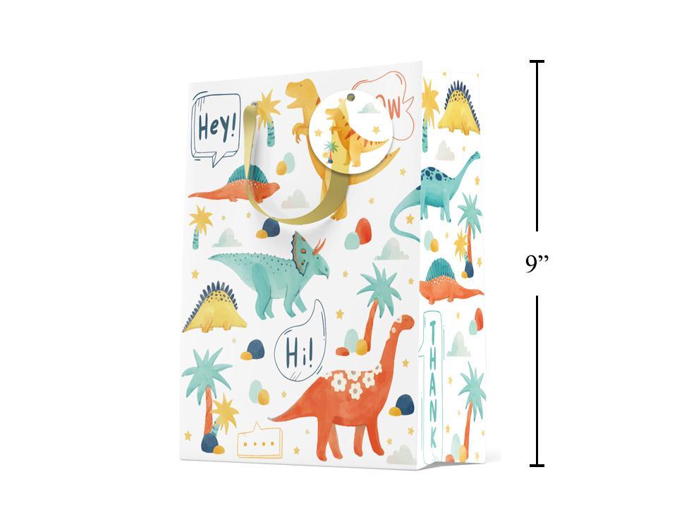 Paper T., Medium Gift Bag,  Cute Dinos, Matte,