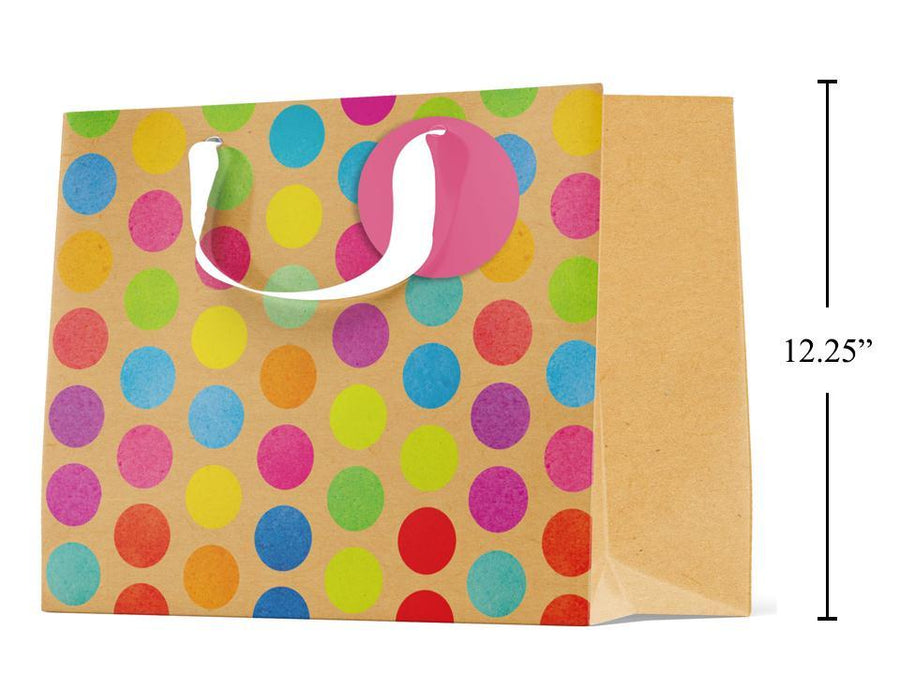 Paper T., Jumbo Gift Bag, Horiz. Dots, Matte/HS,