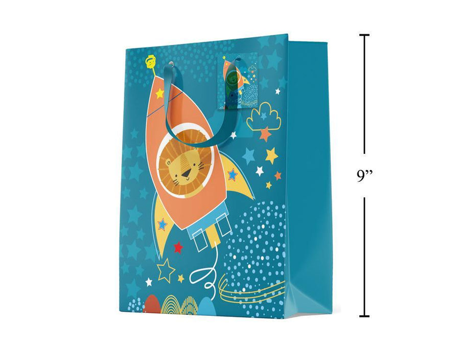 Paper T., Medium Gift Bag,  Lion Rocket, Matte/HS,