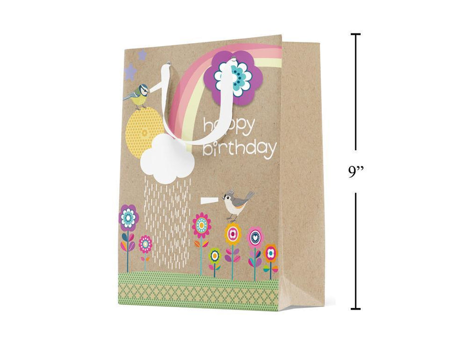 Paper T., Medium Gift Bag, Bday  Bday Birdie, Matte,