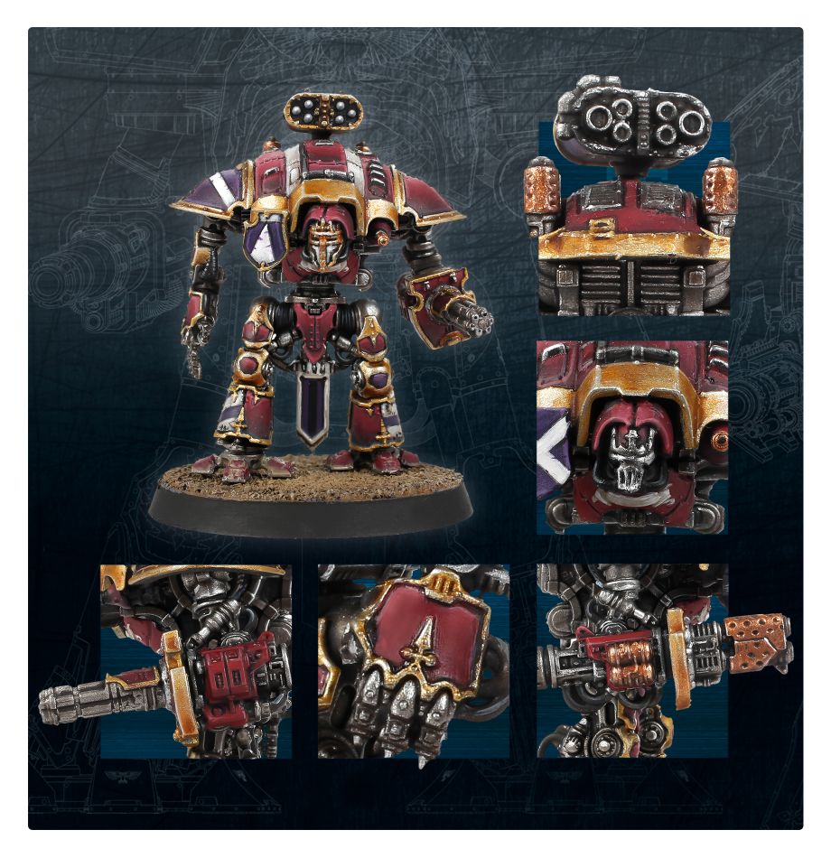 Adeptus Titanicus: Questoris Knights with Thunderstrike Gauntlets and Rocket Pods