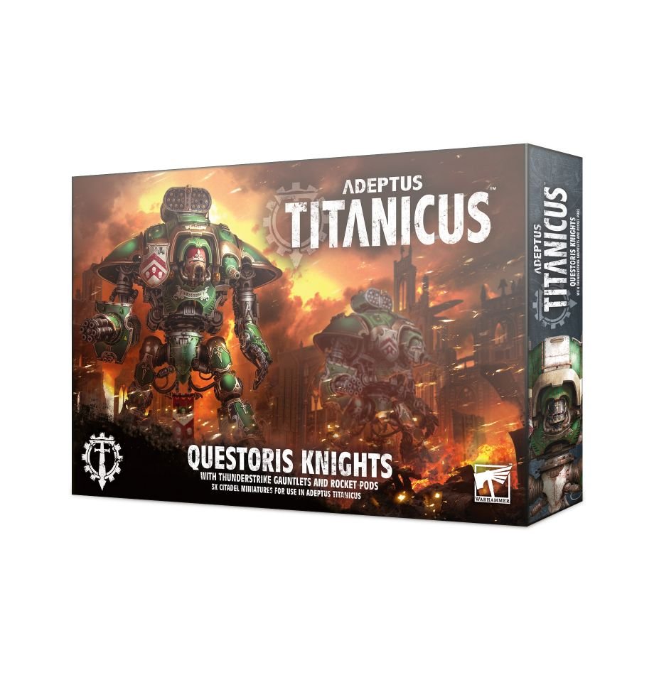 Adeptus Titanicus: Questoris Knights with Thunderstrike Gauntlets and Rocket Pods