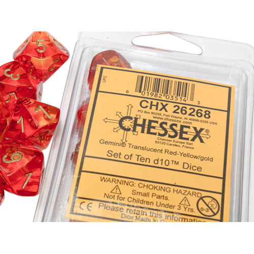 Gemini: 10D10 Translucent Red-Yellow / Gold