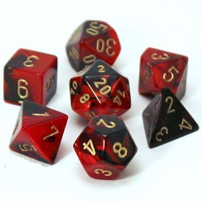 Gemini: 7Pc Black-Red / Gold