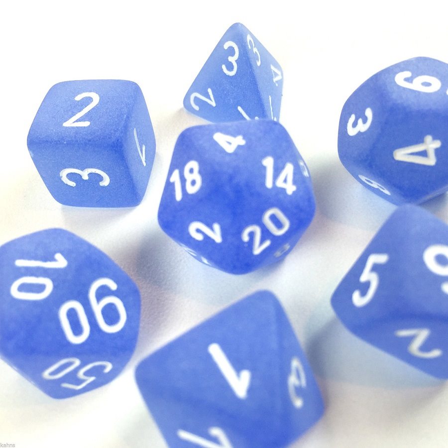 Frosted Blue/white 7-Die Set
