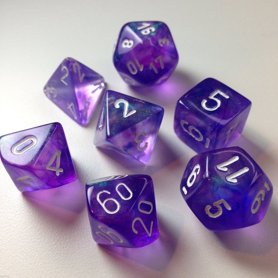 Borealis: 7pc Dice Set Purple/White