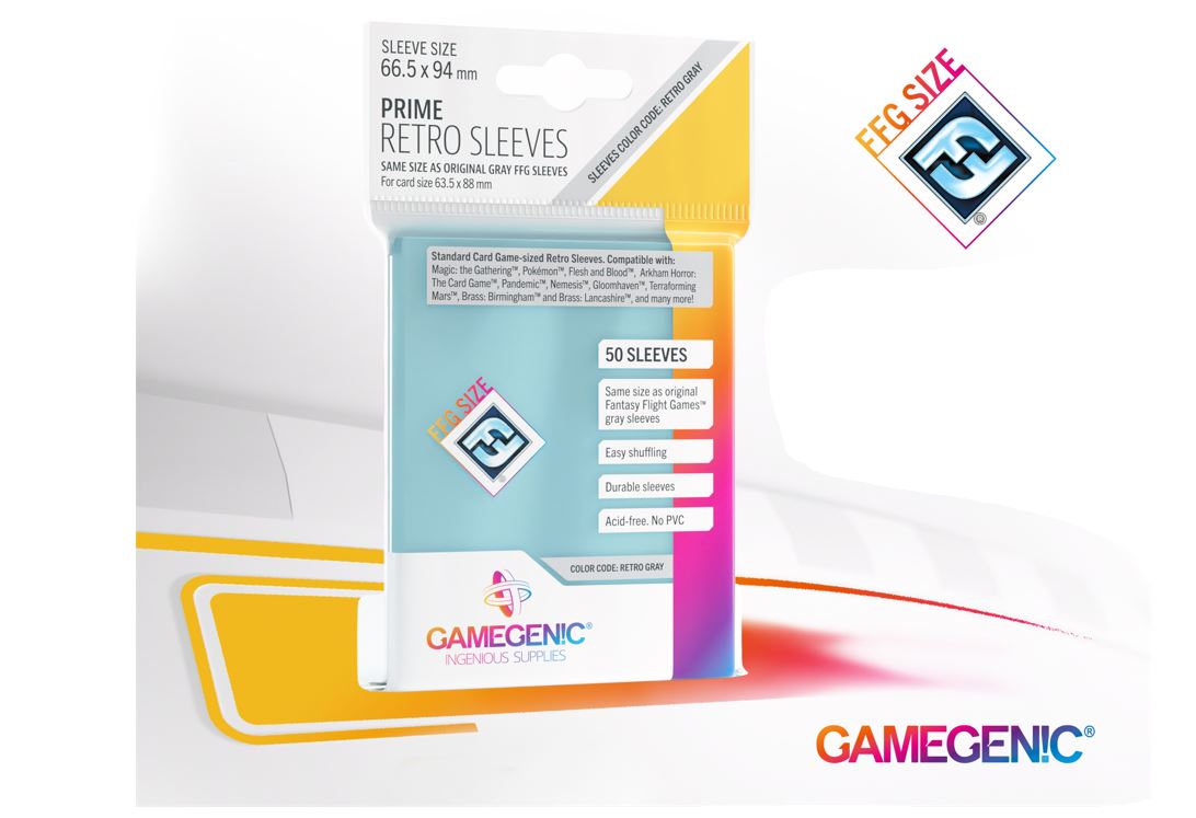 Gamegenic Prime Retro Sleeves (50 pack) Code Gray