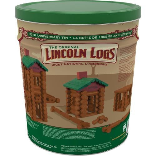 Lincoln Logs 117 pieces Tin