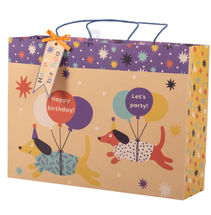 Happy Birthday Bag - Party Dogs - Deluxe Jumbo