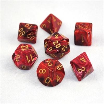 Vortex: 7pc Dice Set Burgundy/Gold