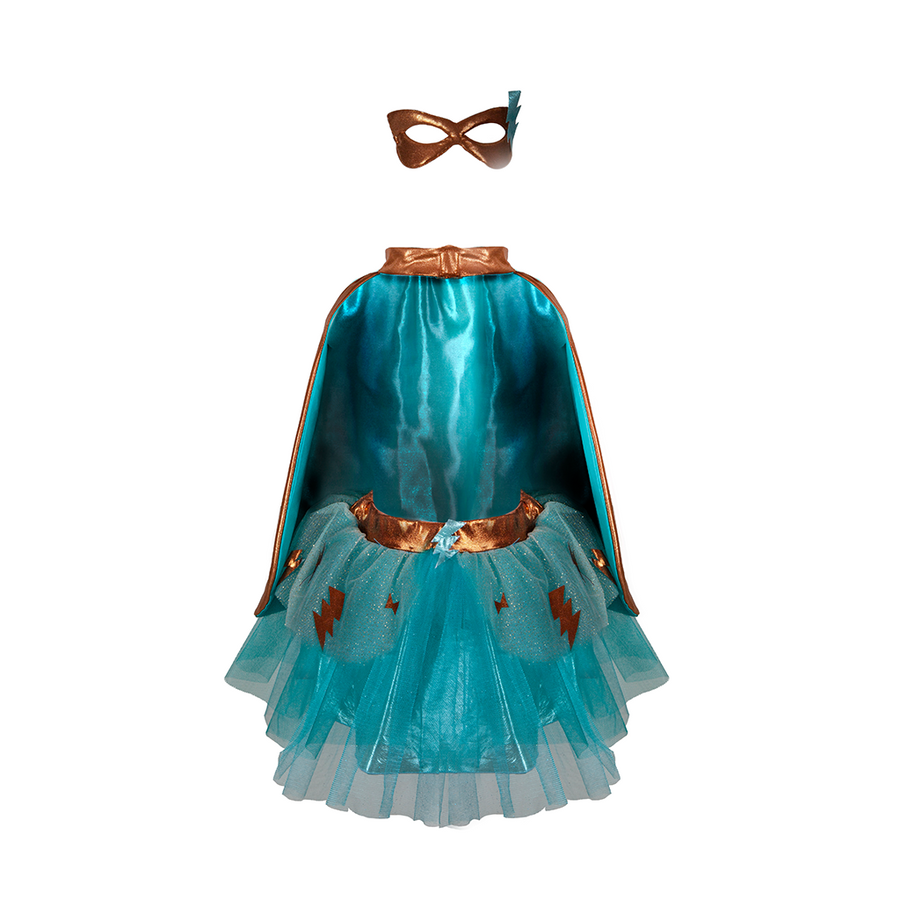 SUPER-DUPER TUTU/CAPE/MASK, COPPER & TEAL