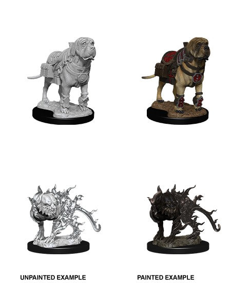 D&D Nolzurs Unpainted Miniatures - Wave 11 - Mastiff & Shadow Mastiff