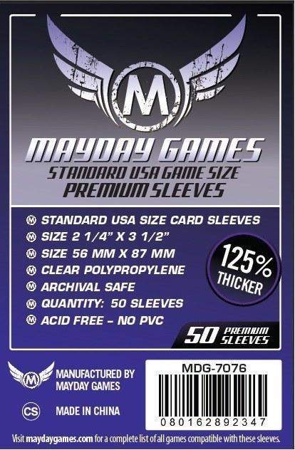 Mayday Game Sleeves Standard USA 56mm x 87mm