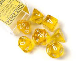 Translucent Yellow/White 7pc - Dice Set
