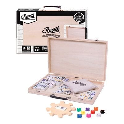 Deluxe Mexican Train Dominoes in Wooden Case